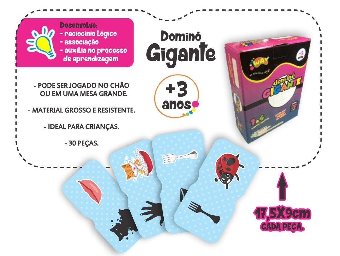 Jogo Dominó Gigante - Curso Completo de Pedagogia