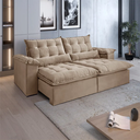 Ver imagem 1 de Sofá 2,30 Retrátil e Reclinável Valentina com Molas Bonnel 4 Lugares