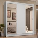 Ver imagem 1 de Guarda-roupa Casal 3 Portas de Correr com Espelhos 4 Gavetas Branco Sublime Plus Madesa