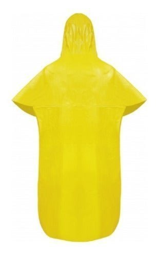 Capa de Chuva Tipo Morcego com Capuz Laminada Amarela:Amarelo - 3