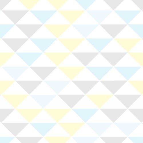Papel De Parede Geométrico Azul Claro E Amarelo 310x58cm - 2