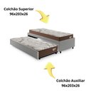 Ver imagem 7 de Bicama Box Solteirão 103x208 Courino Linho Cinza com 2 Colchões Relax Adorabile Molas Ensacadas