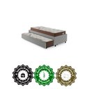 Ver imagem 5 de Bicama Box Solteirão 103x208 Courino Linho Cinza com 2 Colchões Relax Adorabile Molas Ensacadas