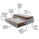 Ver imagem 4 de Bicama Box Solteirão 103x208 Courino Linho Cinza com 2 Colchões Relax Adorabile Molas Ensacadas