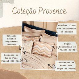 Kit Cobre Leito Provence Percal 300 Fios Toque de Pluma Dupla Face com Almofada King 06 Peças - 8
