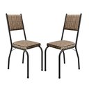 Ver imagem 1 de Kit 2 Cadeiras de Jantar em Aço Tubular 258 Sf Preto/assento Rattan - Combo Stock