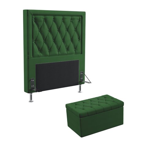 Kit Cabeceira Decorativa Para Cama Box Centaurus 90 Para Cama de Solteiro e Calçadeira Sagitarius Su