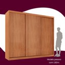 Ver imagem 6 de Guarda-Roupa Casal 100% MDF 3 Portas de Correr com 2 Gavetas Chile Marrom/Marromle