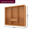 Ver imagem 3 de Guarda-Roupa Casal 100% MDF 3 Portas de Correr com 2 Gavetas Chile Marrom/Marromle