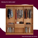 Ver imagem 4 de Guarda-Roupa Casal 100% MDF 3 Portas de Correr com 2 Gavetas Chile Marrom/Marromle