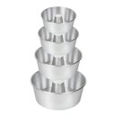Ver imagem 1 de Kit 4 Forma Assadeira Redonda Bolo Pudim C/ Canudo Aluminio