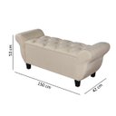 Ver imagem 6 de Recamier Baú para Cama Casal Ana 1,50m Retro Premium Closet Estofado Estilo Decorativo Cor Bege