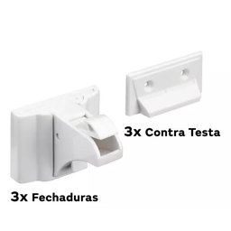 Kit 3 Fecho Magnético Safe Fix Invisivel 1 Puxador para Portas Hafele 253.50.020 235.50.020 - 3