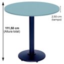 Ver imagem 2 de Mesa Bistrô Ferro Preto 111,50 Cm (alt) Disco Redondo Tampo Mdp Redondo 70 Cm (larg) X 2,50 Cm (alt