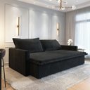 Ver imagem 1 de Sofá-Cama Coimbra 4 Lugares Reclinável 200cm Suede Preto Cialar Móveis