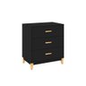 Mesa De Cabeceira 3 Gavetas Preto - 2