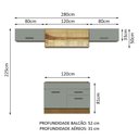 Ver imagem 4 de Armário de Cozinha Compacta 280cm Rustic/Cinza Agata Madesa 01