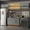 Armário de Cozinha Compacta 280cm Rustic/Cinza Agata Madesa 01 - 2