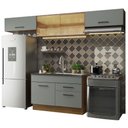 Ver imagem 3 de Armário de Cozinha Compacta 280cm Rustic/Cinza Agata Madesa 01