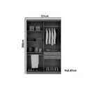 Ver imagem 2 de Guarda Roupa Solteiro Hawaii 4 Portas e 2 Gavetas c/ Pés Naturale/Grafite - Rufato