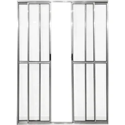 Porta de Aluminio Sacada 4 Folhas Com Trinco Anchieta Esquadrias 2,10 x 1,50cm Brilhante - 1