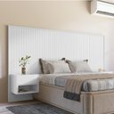 Ver imagem 1 de Cabeceira para Cama de King Florença com 2 Mesas de Cabeceira Branco