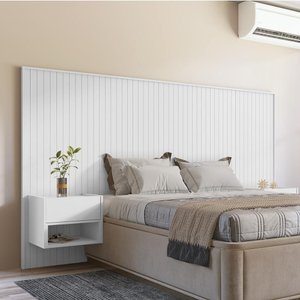 Cabeceira para Cama de King Florença com 2 Mesas de Cabeceira Branco