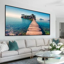 Quadro Decorativo Natureza Praia Moldura Caixa Preta com Profundidade de 3cm 100x70cm - 2