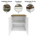 Ver imagem 6 de Mesa Escritorio 120 cm e Balcao 2 Portas 70 cm Olmo Branco Artany