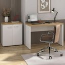 Ver imagem 2 de Mesa Escritorio 120 cm e Balcao 2 Portas 70 cm Olmo Branco Artany