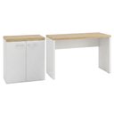 Ver imagem 1 de Mesa Escritorio 120 cm e Balcao 2 Portas 70 cm Olmo Branco Artany