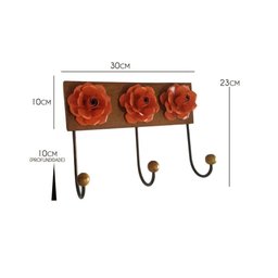 Cabide de Parede para Quarto de Casal Pendurador de Roupa e Gancho de Ferro Libertas Rosas Artesanat - 2