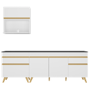 Ver imagem 7 de Armário de Cozinha Compacta 220cm Veneza Multimóveis V2075 Branco/dourado