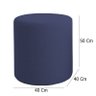 Kit 2 Puffs Beca Cilindro Boucle Live - 7 Decor Azul Marinho - 4