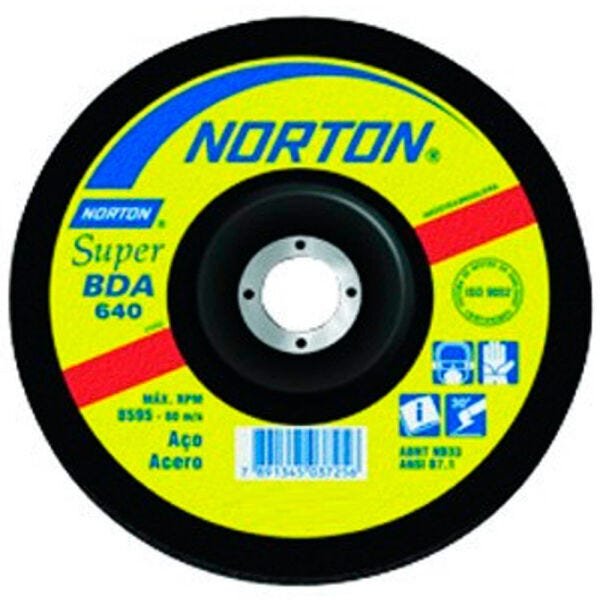 Disco de Desbaste para Metal 7" Norton 177,8x6,4x22,22mm - BDA640 66252842859 - 1