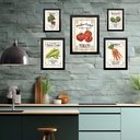 Ver imagem 1 de Kit Composição 5 Quadros Cozinha Vintage - com Vidro:moldura Preta