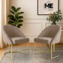 Ver imagem 2 de Kit 2 Banqueta Poltrona Lua Penteadeira e Salão com Base Metálica:capuccino