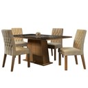 Ver imagem 2 de Conjunto Sala de Jantar Madesa Grazi Mesa Tampo de Vidro com 4 Cadeiras - Rustic/preto/imperial