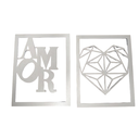 Ver imagem 1 de Par Quadro Coração Amor 3mm