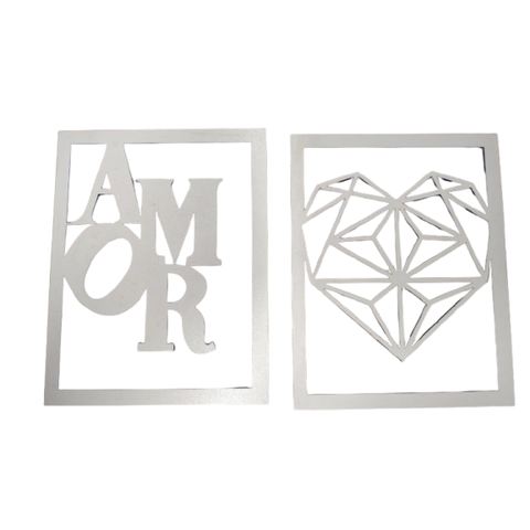 Par Quadro Coração Amor 3mm