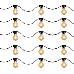 Varal de Luz 10m - 20 Soquetes E27 Cordão Cor Preto - 1
