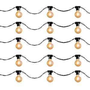 Varal de Luz 10m - 20 Soquetes E27 Cordão Cor Preto