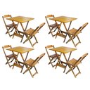 Ver imagem 1 de Kit 4 Jogos de Mesa Dobravel com 2 Cadeiras de Madeira 70x70 Ideal para Bar e Restaurante - Mel