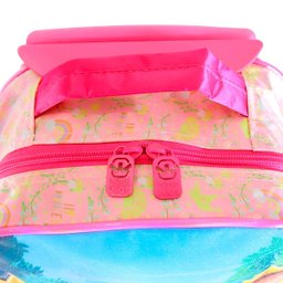 Conjunto Mochila Escolar Infantil Princesas de Rodinhas Pink - 7