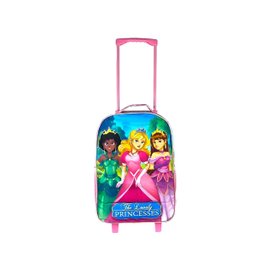 Conjunto Mochila Escolar Infantil Princesas de Rodinhas Pink - 8