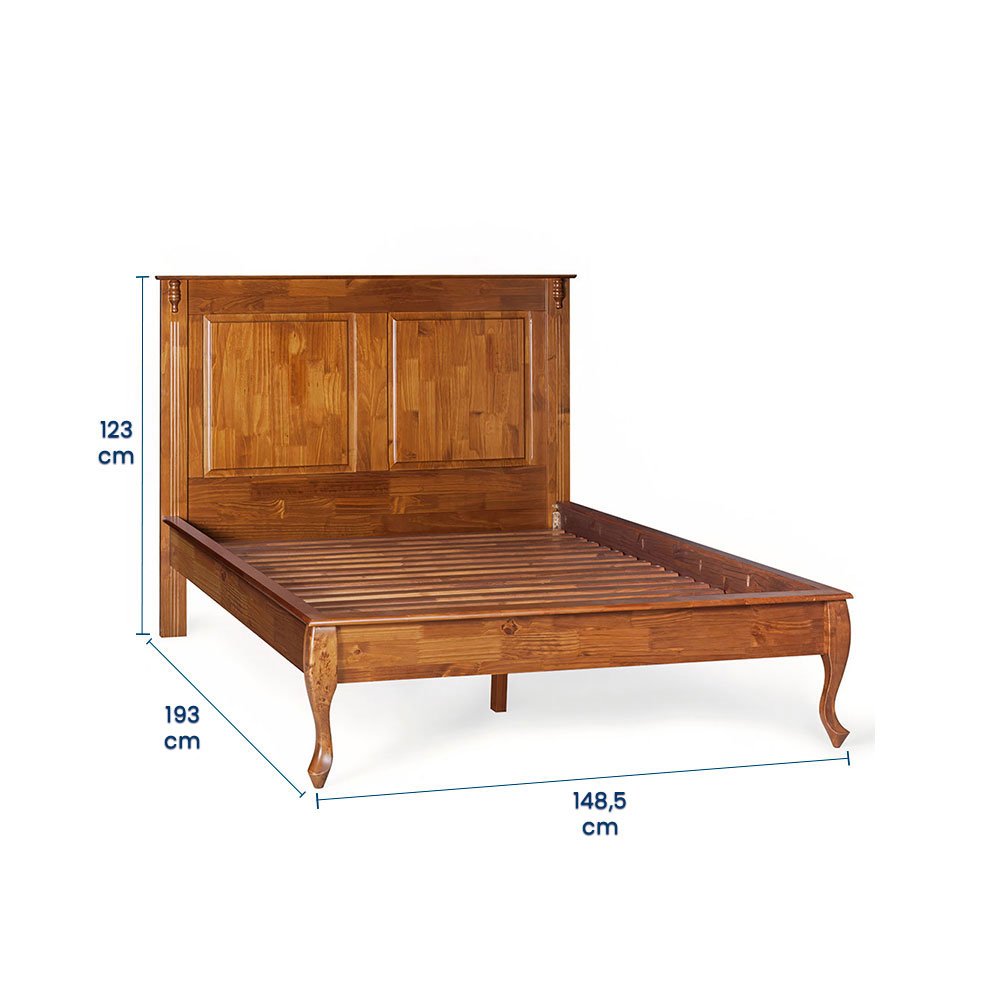 Cama Casal 140cm em Madeira Maciça Hannover 60834 Linz Móveis - Imbuia Glazer - 4