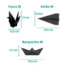 Ver imagem 3 de Trio Origami M - Pássaro Tsuru, Avião E Barquinho / Decoração, Origami 3d - Toque 3D:Cinza