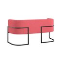 Ver imagem 2 de Sofá 2 Lugares com Base de Metal Preto Reforçada Rosa
