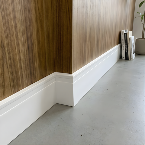 Kit 6 Rodapé Poliestireno 10cm X 2m Acabamento Moderno