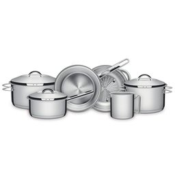 Jogo de Panelas Tramontina Solar em Aço Inox com Fundo Triplo e Tampas de Inox 6 Peças Tramontina - 8